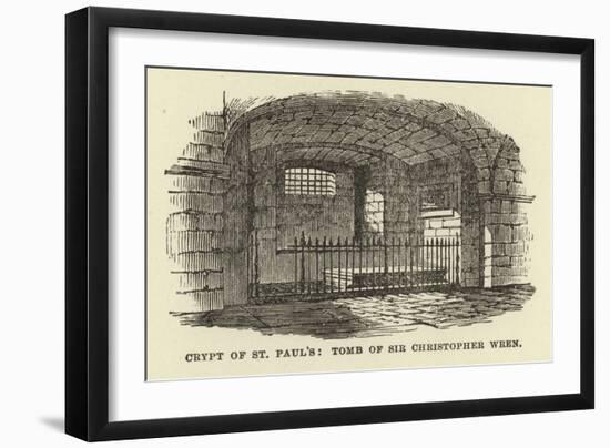 Crypt of St Paul'S, Tomb of Sir Christopher Wren-null-Framed Giclee Print