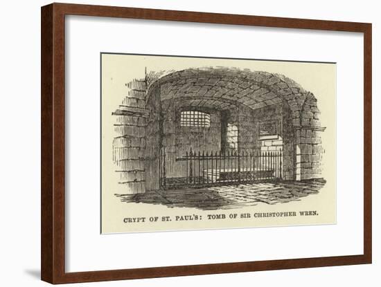 Crypt of St Paul'S, Tomb of Sir Christopher Wren-null-Framed Giclee Print