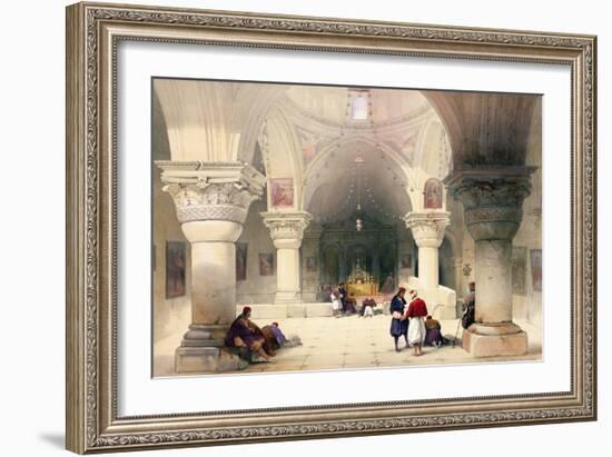 Crypt of the Holy Sepulchre, Jerusalem, Plate 20 from Volume I of "The Holy Land"-David Roberts-Framed Giclee Print