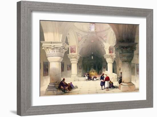 Crypt of the Holy Sepulchre, Jerusalem, Plate 20 from Volume I of "The Holy Land"-David Roberts-Framed Giclee Print