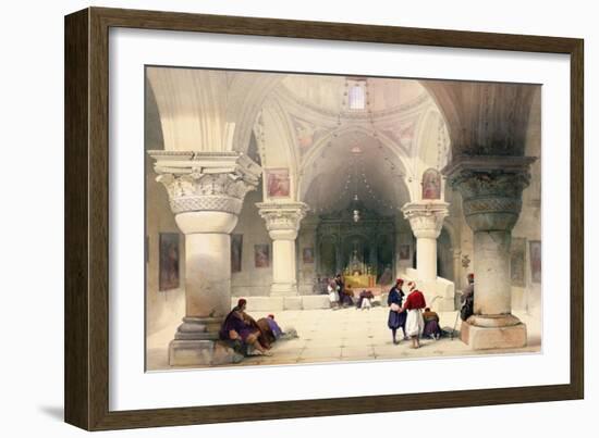 Crypt of the Holy Sepulchre, Jerusalem, Plate 20 from Volume I of "The Holy Land"-David Roberts-Framed Giclee Print