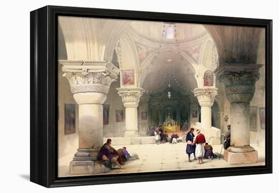 Crypt of the Holy Sepulchre, Jerusalem, Plate 20 from Volume I of "The Holy Land"-David Roberts-Framed Premier Image Canvas