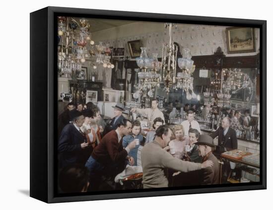 Crystal Bar, Virginia City, Nevada, 1945-Nat Farbman-Framed Premier Image Canvas