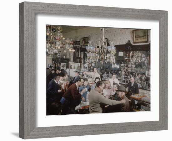 Crystal Bar, Virginia City, Nevada, 1945-Nat Farbman-Framed Photographic Print