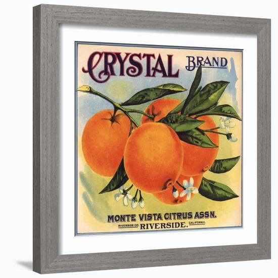 Crystal Brand - Riverside, California - Citrus Crate Label-Lantern Press-Framed Art Print