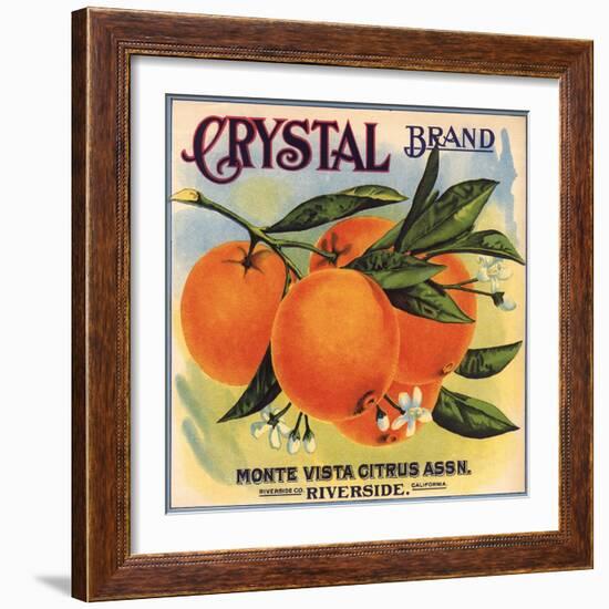 Crystal Brand - Riverside, California - Citrus Crate Label-Lantern Press-Framed Art Print