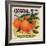 Crystal Brand - Riverside, California - Citrus Crate Label-Lantern Press-Framed Art Print