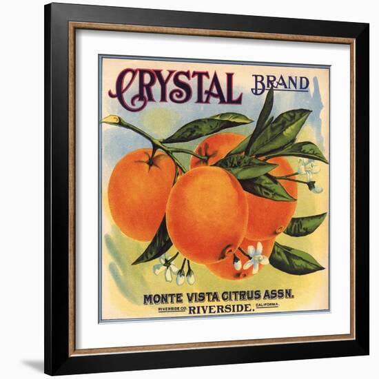 Crystal Brand - Riverside, California - Citrus Crate Label-Lantern Press-Framed Art Print