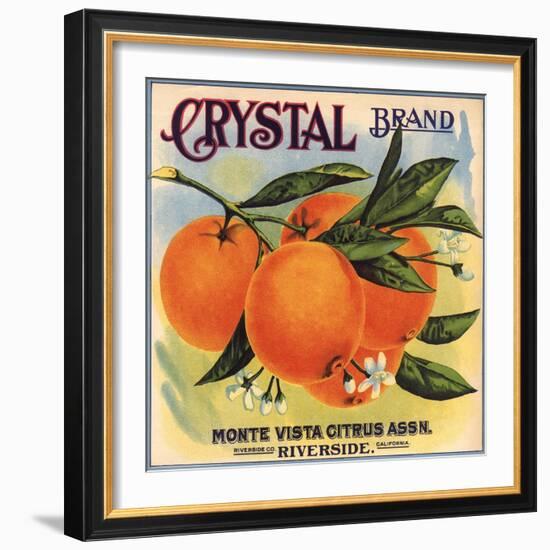 Crystal Brand - Riverside, California - Citrus Crate Label-Lantern Press-Framed Art Print