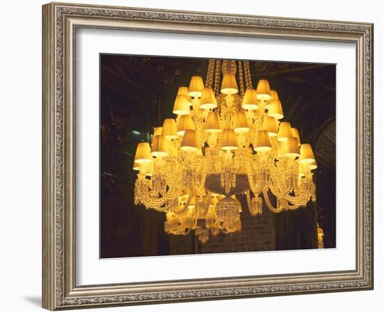 Crystal Chandelier, Baccarat Museum Shop and Restaurant, Hotel De Noailles, Paris, France-Per Karlsson-Framed Photographic Print