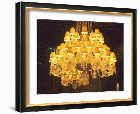 Crystal Chandelier, Baccarat Museum Shop and Restaurant, Hotel De Noailles, Paris, France-Per Karlsson-Framed Photographic Print