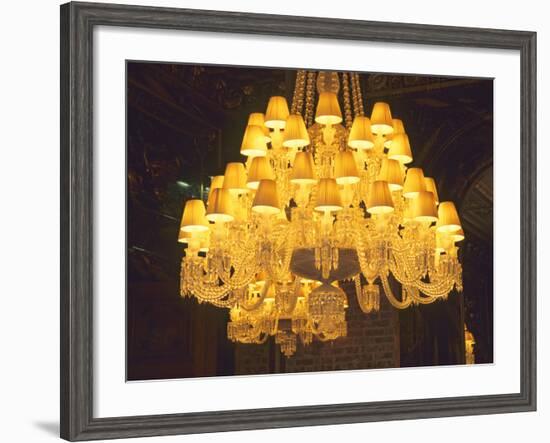 Crystal Chandelier, Baccarat Museum Shop and Restaurant, Hotel De Noailles, Paris, France-Per Karlsson-Framed Photographic Print