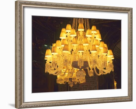 Crystal Chandelier, Baccarat Museum Shop and Restaurant, Hotel De Noailles, Paris, France-Per Karlsson-Framed Photographic Print