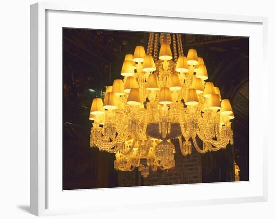 Crystal Chandelier, Baccarat Museum Shop and Restaurant, Hotel De Noailles, Paris, France-Per Karlsson-Framed Photographic Print