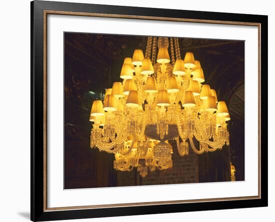 Crystal Chandelier, Baccarat Museum Shop and Restaurant, Hotel De Noailles, Paris, France-Per Karlsson-Framed Photographic Print