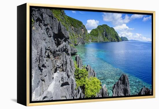 Crystal Clear Water in the Bacuit Archipelago, Palawan, Philippines, Southeast Asia, Asia-Michael Runkel-Framed Premier Image Canvas