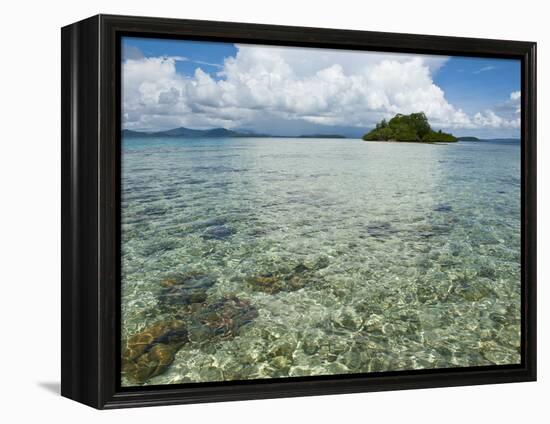 Crystal Clear Water in the Marovo Lagoon, Solomon Islands, Pacific-Michael Runkel-Framed Premier Image Canvas