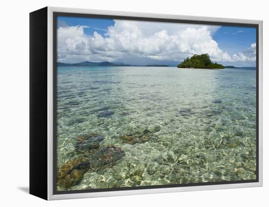 Crystal Clear Water in the Marovo Lagoon, Solomon Islands, Pacific-Michael Runkel-Framed Premier Image Canvas