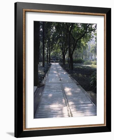 Crystal Glass Walkway Marking Spot of Indira Gandhi's Assassination, Akbar Road, India-John Henry Claude Wilson-Framed Photographic Print