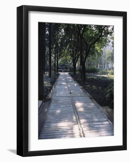 Crystal Glass Walkway Marking Spot of Indira Gandhi's Assassination, Akbar Road, India-John Henry Claude Wilson-Framed Photographic Print