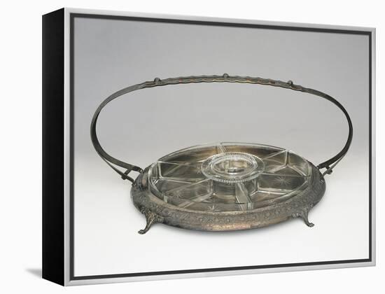 Crystal Hors D'Oeuvre Dish with Silver Stand-null-Framed Premier Image Canvas