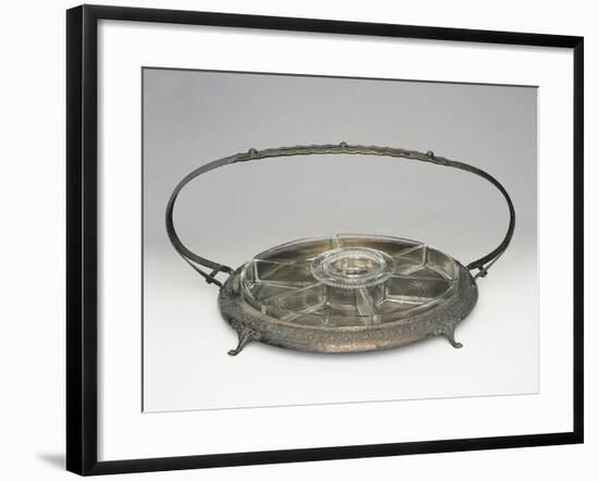 Crystal Hors D'Oeuvre Dish with Silver Stand-null-Framed Giclee Print