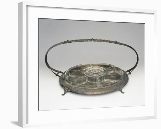 Crystal Hors D'Oeuvre Dish with Silver Stand-null-Framed Giclee Print