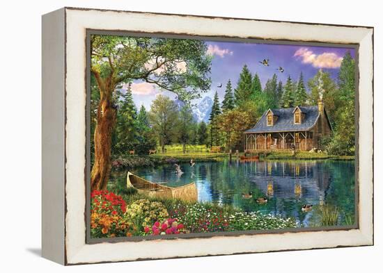 Crystal Lake Cabin-Dominic Davison-Framed Stretched Canvas