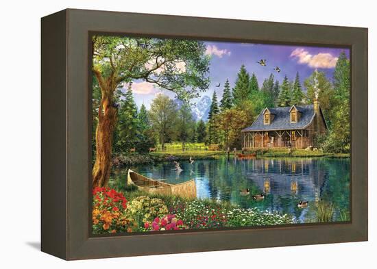 Crystal Lake Cabin-Dominic Davison-Framed Stretched Canvas