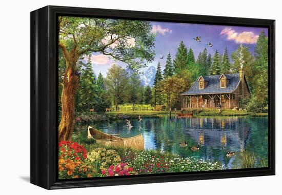 Crystal Lake Cabin-Dominic Davison-Framed Stretched Canvas