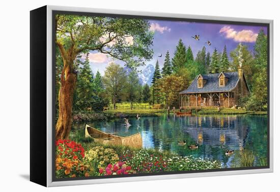 Crystal Lake Cabin-Dominic Davison-Framed Stretched Canvas