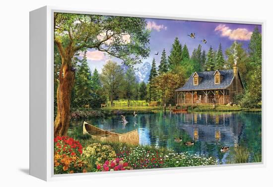 Crystal Lake Cabin-Dominic Davison-Framed Stretched Canvas