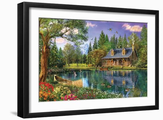 Crystal Lake Cabin-Dominic Davison-Framed Art Print