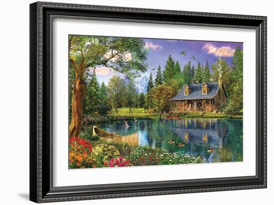 Crystal Lake Cabin-Dominic Davison-Framed Art Print