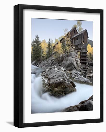 Crystal Mill with Aspens in Fall Colors, Crystal, Colorado, United States of America, North America-James Hager-Framed Photographic Print