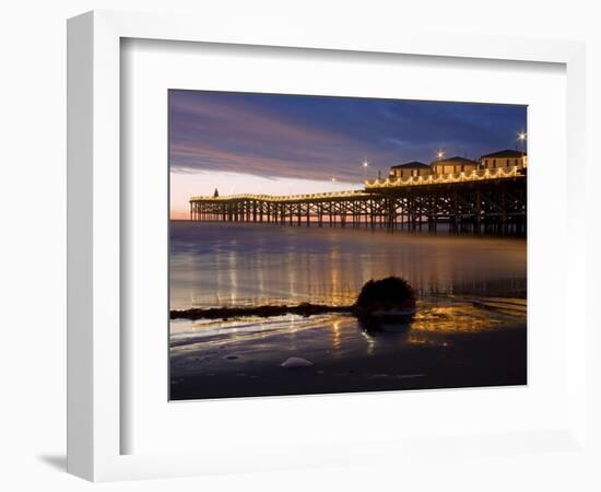 Crystal Pier on Pacific Beach, San Diego, California, United States of America, North America-null-Framed Photographic Print