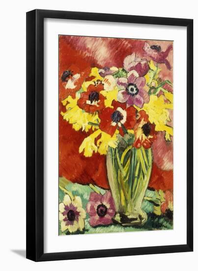 Crystal Vase with Anemones and Daffodils; Vase Cristal, Anemones Et Jonquilles, 1929 (Oil on Canvas-Louis Valtat-Framed Giclee Print