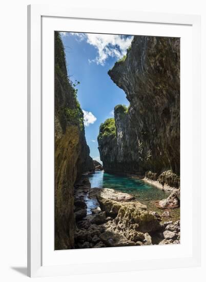 Crystall waters in the Matapa Chasm, Niue, South Pacific, Pacific-Michael Runkel-Framed Photographic Print