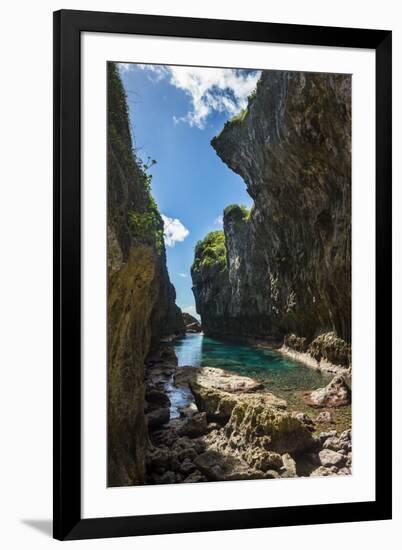 Crystall waters in the Matapa Chasm, Niue, South Pacific, Pacific-Michael Runkel-Framed Photographic Print