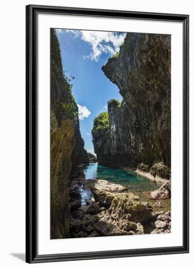 Crystall waters in the Matapa Chasm, Niue, South Pacific, Pacific-Michael Runkel-Framed Photographic Print