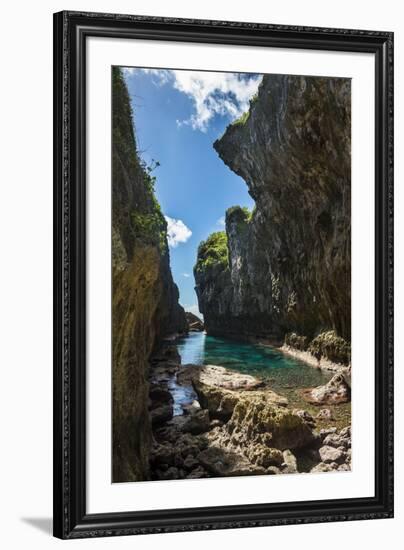 Crystall waters in the Matapa Chasm, Niue, South Pacific, Pacific-Michael Runkel-Framed Photographic Print