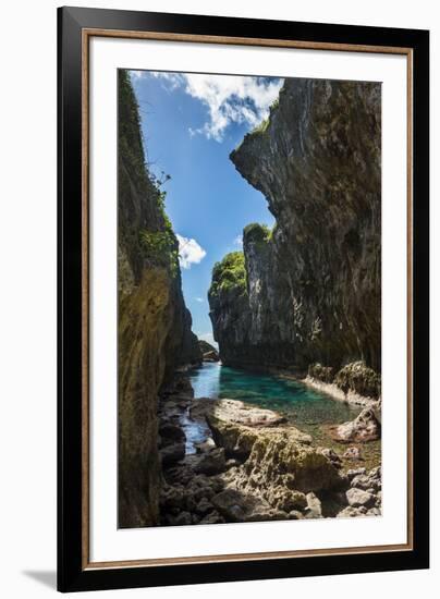 Crystall waters in the Matapa Chasm, Niue, South Pacific, Pacific-Michael Runkel-Framed Photographic Print