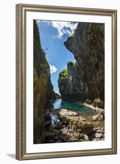 Crystall waters in the Matapa Chasm, Niue, South Pacific, Pacific-Michael Runkel-Framed Photographic Print