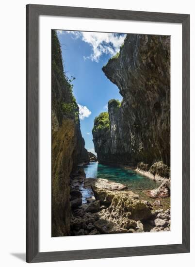 Crystall waters in the Matapa Chasm, Niue, South Pacific, Pacific-Michael Runkel-Framed Photographic Print