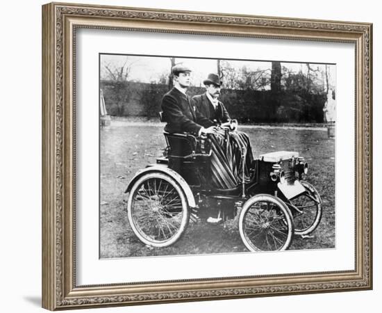 Cs Rolls in His 4Hp Peugeot Voiturette, C1900-null-Framed Photographic Print