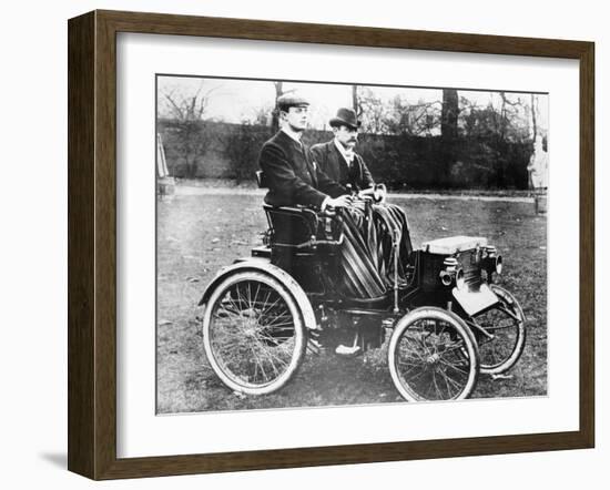 Cs Rolls in His 4Hp Peugeot Voiturette, C1900-null-Framed Photographic Print