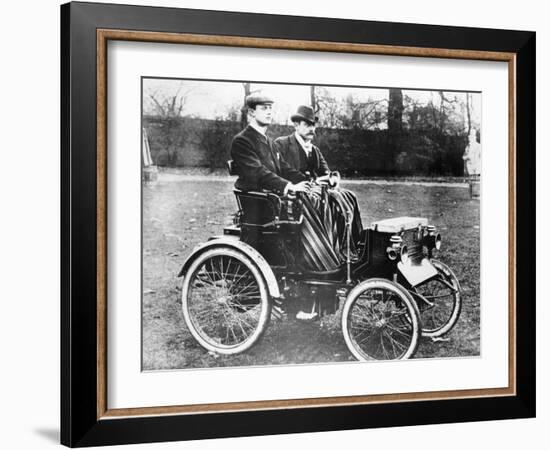 Cs Rolls in His 4Hp Peugeot Voiturette, C1900-null-Framed Photographic Print