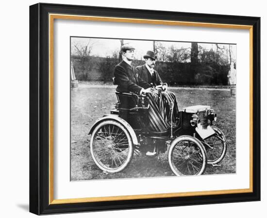 Cs Rolls in His 4Hp Peugeot Voiturette, C1900-null-Framed Photographic Print