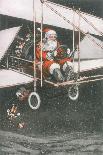 Father Christmas in an Aeroplane-CT Hill-Framed Art Print