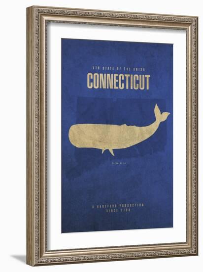 CT State Minimalist Posters-Red Atlas Designs-Framed Giclee Print